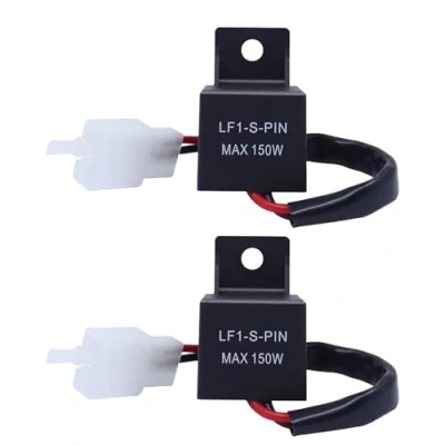Abbildung von GERUI 2 Stück Blinker Relais,12V Motorrad Polig, Universal Blinkrelais Lastunabhängig, Blinkfrequenzkontroll Relais, LF1 S PIN Max150W Blinkerrelais für (12V Polig)