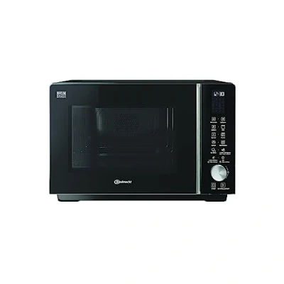 Abbildung von Bauknecht MF 255 B Mikrowelle/Extra Space Ohne Drehteller/My Menu/Spezialprogramme/Dampfgaren inkl. Dampfgarbehälter/Heißluft/Quarz Grill/Auto Clean/Autom/Rezepte/ 25 L