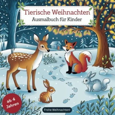 Abbildung von Tierische Weihnachten Ausmalbuch für Kinder ab 4 Jahren mit 50 faszinierenden Ausmalbildern