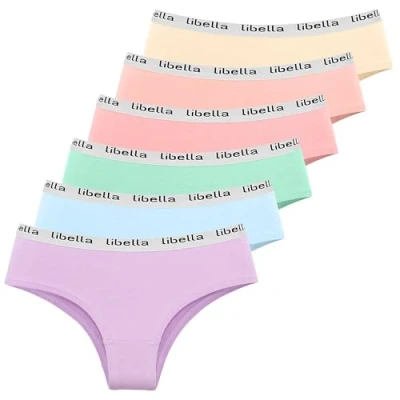 Abbildung von Libella Slips Damen Baumwolle,6er Pack Hipster Panties Unterwäsche Bequeme Unterhosen 3411 UN7 XL
