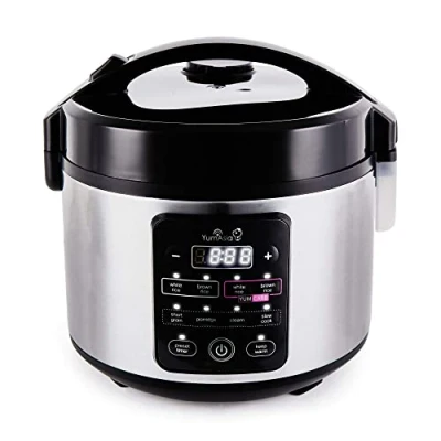 Abbildung von Yum Asia Kumo YumCarb Reiskocher mit Keramikschale und fortschrittlicher Fuzzy Logik (5,5 Tassen, 1 Liter), 5 Reiskochfunktionen, 3 Multicooker Funktionen, 220 240V EU (leichter Edelstahl)
