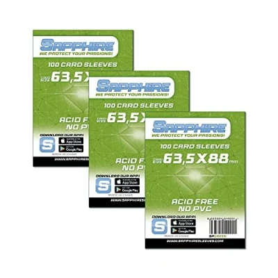 Abbildung von Red Glove 3 Pack 100 Sapphire Sleeves Green 63,5 x 88 SPGREEN3P