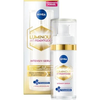 Abbildung von NIVEA LUMINOUS630 Anti Pigmentflecken Intensiv Serum, Gesichtspflege mit Thiamidol für einen ebenmäßigeren &amp; strahlenderen Teint, Serum gegen (30 ml)