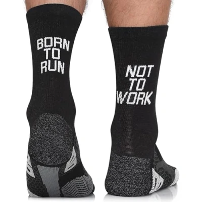 Abbildung von TODO Running RAID CREW Laufsocken mit Lustige Aufschrift, Anti Blasen Socken, Socks Men. Bunte Sport Funktionssocken (Born to Run, 47 50)