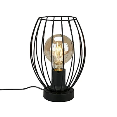 Abbildung von BRILONER Leuchten Tischleuchte, Tischlampe, Nachttischleuchte, Nachttischlampe, Schreibtischlampe, 1x E27, inkl. Kabelschalter, Schwarz, 175x256mm (DxH), 7026 015