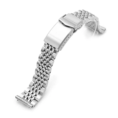 Abbildung von MiLTAT 20 mm Goma BOR 316L Edelstahl Metall Uhrenarmband mit geradem Ende