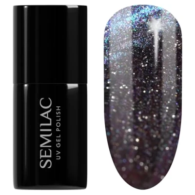 Abbildung von Semilac UV Nagellack 828 Grey Holo 7 ml