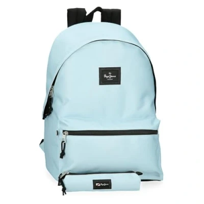 Abbildung von Pepe Jeans Aris bunter Laptop Rucksack mit Doppelfach, 39,6 cm (15,6 Zoll), blau, 31 x 44 17,5 cm, Polyester, von Joumma Bags, Zwei Fächern