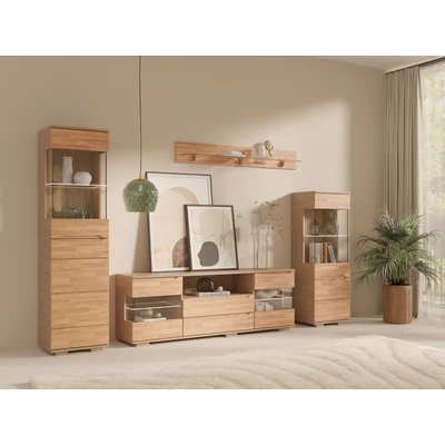Abbildung von OTTO home Wohnwand "VETRO: besteht aus 2 Vitrinen, 1 Lowboard &amp; Wandregal, Wohnzimmer." 4 Stk. tlg.