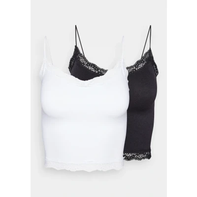 Abbildung von ONLY Onlvicky LACE Cropped TOP 2 PACK Top, Damen, Größe: XS/S, Black/white