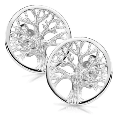 Abbildung von MATERIA Damen Ohrstecker Silber 925 Lebensbaum Stecker Baum Keltisch rhodiniert Ø14mm inkl. Schmuck Schachtel SO 179 14mm