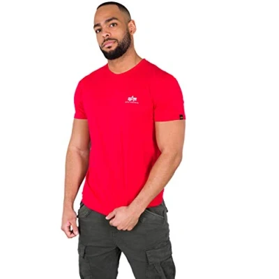 Abbildung von Alpha Industries Small LOGO Tshirt basic, Herren, Größe: XS, Red