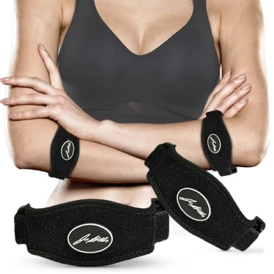 Abbildung von Dr. Arthritis Von Ärzten Entworfen Ellenbogen Bandage/Tennisarm Manschette. Ellenbogenbandage Tennisarm/Golferarm, Verstellbare Tennisarm Bandage für linken und rechten Arm [Paar, Schwarz]