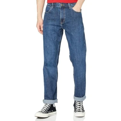 Abbildung von Wrangler Herren Authentic Straight Jeans, Dark Stone, 42W / 34L EU