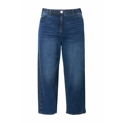 Abbildung von Ulla Popken MOM Jeans Tapered Fit, Damen, Größe: 52, Dark blue denim