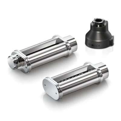 Abbildung von Bosch Zubehör Küchenmaschine MUZS6PP, PastaPassion Set, 2 Pasta Aufsätze, Tagliatelle Nudelwalze, Lasagne Adapter, für Serie 6, schwarz/edelstahl
