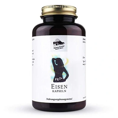 Abbildung von Eisen 20 mg 180 Kapseln für 6 Monate Eisentabletten Hochdosiert &amp; Laborgeprüft Deutsche Premium Qualität KRÄUTERHANDEL SANKT ANTON
