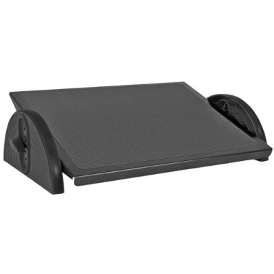 Abbildung von Wedo 2755001 Fußstütze Relax Steel, Stahlblech Trittplatte, höhenverstellbar in 5 Stufen, rutschfest, Gummifüße, GS geprüft, schwarz, 55 x 35 13 cm