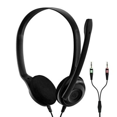Abbildung von Sennheiser PC 3 Chat Langlebiges On Ear Headset PC, Kopfhörer mit Kabel, Rauschunterdrückendes Mikrofon, Einfach zu Verbinden, Stereosound, Für Online Anrufe, Unterricht und Gaming, Schwarz