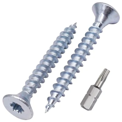 Abbildung von SKIR&#039;CO (50 Stück) Holzschrauben aus verzinktem Stahl, 5,0 x 40 mm, Torx Kopf, Senkkopf, Spanplattenschrauben, Vollgewinde