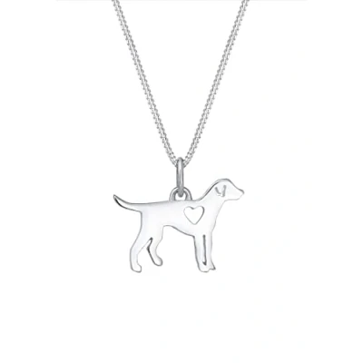 Abbildung von Elli DOG HERZ Tierfreund Cutout Halskette, Damen, Größe: 45, Silber