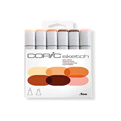 Abbildung von COPIC Sketch Set &quot;Portrait&quot;, 6 Twin Marker mit einer mittelbreiten und Brush Spitze