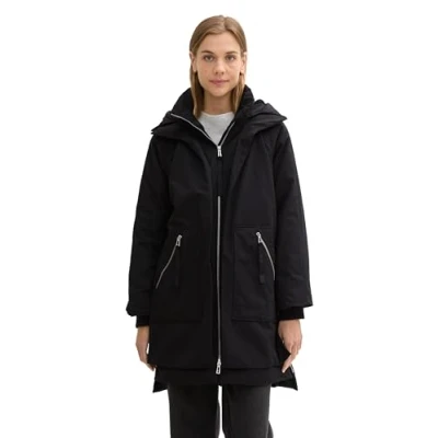 Abbildung von TOM Tailor Denim Parka, Damen, Größe: Medium, Deep black