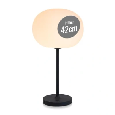 Abbildung von 8 seasons design LED Akku Tischlampe, innen &amp; außen, 42 cm Glowing Elegance dimmbar, warmweiß, wetterfest kabellos, USB C Powerbank Funktion Terrasse, Garten Wohnbereiche