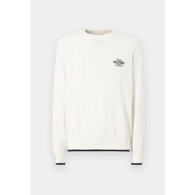 Abbildung von Tommy Hilfiger Graphic CREW Strickpullover, Herren, Größe: Large, Ivory petal