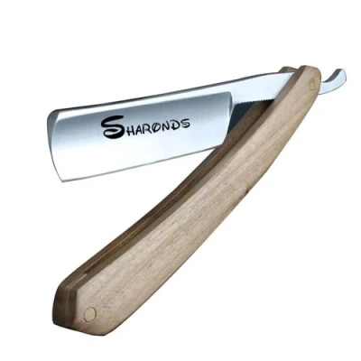Abbildung von Herren Rasierpinsel Rasiermesser mit Box Manuelle Classic Wood Griff Barber Rasierer (braun)