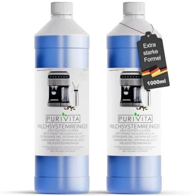 Abbildung von PURIVITA Milchsystemreiniger Kaffeevollautomat für Kaffeemaschinen uvm 2000ml Milchschaumreiniger Konzentrat