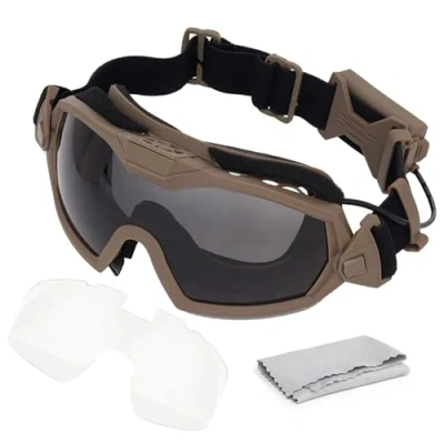 Abbildung von JOYASUS Anti Beschlag Tactical Airsoft Paintball Schutzglas Regulator Brille Ski Snowboard Sport (Tan)