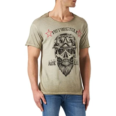 Abbildung von KEY LARGO Herren MT Bearded Biker T Shirt, mil.Green (1502), L