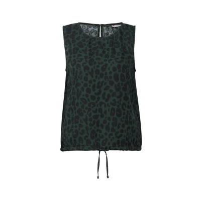 Abbildung von STREET ONE Damen A345605 Musselin Blusentop mit Print, Mid Green, 38