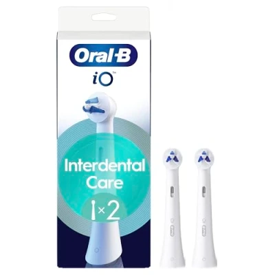 Abbildung von Oral B iO Interdental Clean Rundbürsten, authentisch, geeignet für kieferorthopädische Geräte, Implantate und schiefe Zähne, 2 Stück