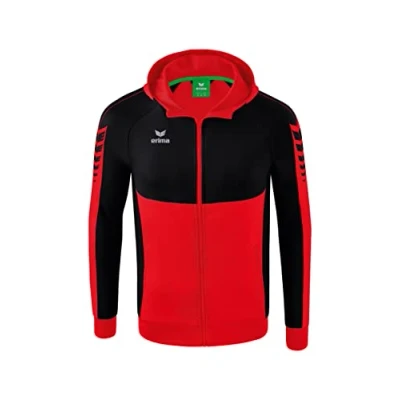 Abbildung von Erima Fussball Teamspor SIX Wings Sweatjacke, Herren, Größe: Medium, Rotschwarz