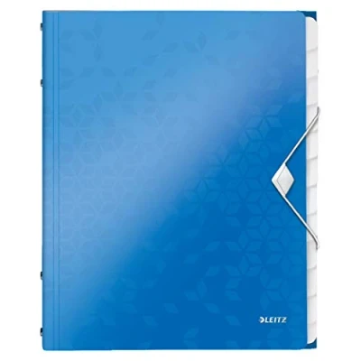 Abbildung von Leitz 46340036 Ordnungsmappe WOW, 12 Fächer, PP, blau metallic