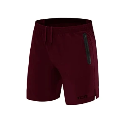 Abbildung von TCA Herren Elite Tech Leichte Laufhose Gymshorts Trainingsshorts und Laufshorts mit Reißverschlusstaschen Sporthose Kurz Dunkelbraun, XS