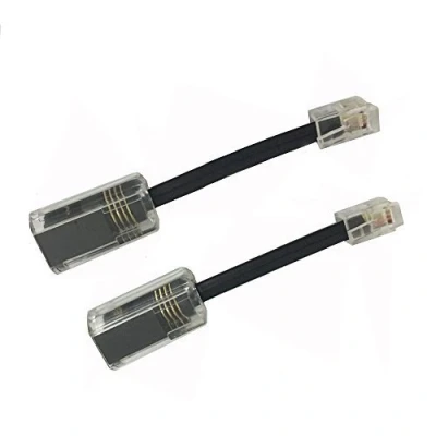 Abbildung von 2 x Telefonkabel Entwirrer, Anti Verheddern Telefonhörerkabel, um 360 Grad drehbar, Festnetzkabel, Schwarz