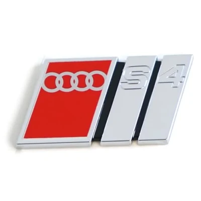 Abbildung von Audi 8D5853737G2ZZ Schriftzug S4 Heckklappe Logo Emblem Plakette, selbstklebend, Silber