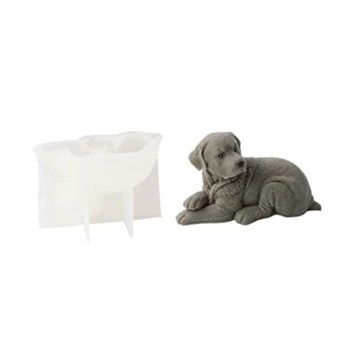 Abbildung von Xidmold 3D Hund Silikonform Kerzenform Seifenform Silikon Formen Tier Backform für Tortendeko, Schokolade, Seife, Sojawachs Kerzen, Handwerk (Hund E)