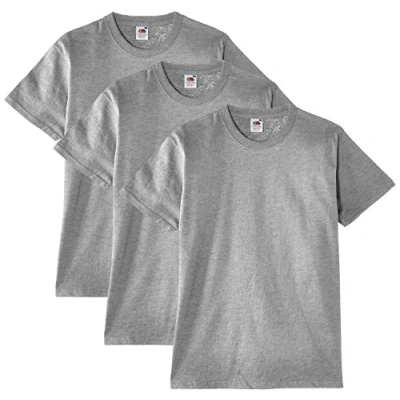 Abbildung von Fruit of the Loom Herren T Shirt, Einfarbig Gr. S, Grau Erika