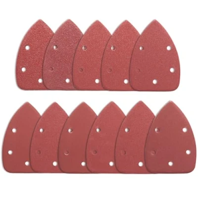 Abbildung von STEBRUAM 88 Stück Klett Schleifdreiecke Maus Detail Schleifpapier, 5 Loch 90x140 mm Schleifblätter 40 60 80 100 120 180 240 320 400 600 800 Körnung für Black und Decker Palmschleifer