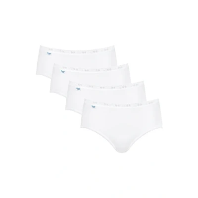 Abbildung von Sloggi SLIP MIDI, Basic 4ER PACK, Einfarbig Slip, Damen, Größe: 38, Weiß