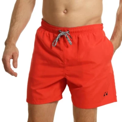Abbildung von RIPT Herren Essentials Quick Dry UV 50 Sonnenschutz Badeshorts Badehose, Rot, L