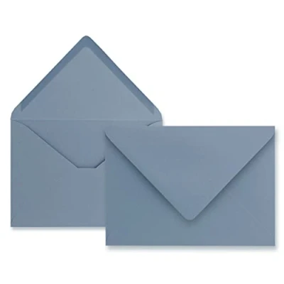 Abbildung von 100 Brief Umschläge Grau Blau DIN C6 114 x 162 mm Kuverts mit Nassklebung ohne Fenster für Gruß Karten &amp; Einladungen FarbenFroh by GUSTAV NEUSER