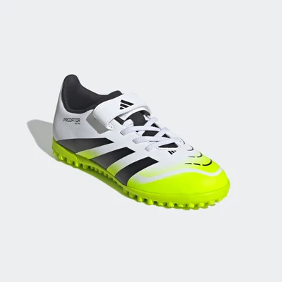 Abbildung von adidas Performance Predator CLUB Unisex Fußballschuh Multinocken für Kinder, Größe: 31, White/core black/lucid lemon Schuhe