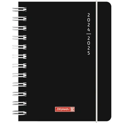 Abbildung von BRUNNEN Schülerkalender (2024/2025) „Plain Black“, 1 Seite = Tag, A6, 352 Seiten, schwarz