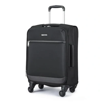 Abbildung von Amazon Basics Weichschalen Koffer, erweiterbar, Spinner Rollen, 53 cm (inkl. 4 Rollen), 32 l, bis zu 25% zusätzliches Fassungsvermögen, schwarz
