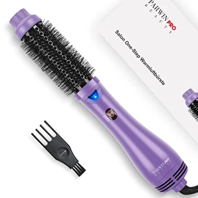 Abbildung von One Step Warmluftbürste Föhnbürste, PARWIN PRO BEAUTY Rundbürstenföhn, 4 in 1 Rund Haartrockner lockenbürste, Ionen Fönbürste Rundbürste für Trocknen, Glätten und Volumen, 1000 Watt (Gelb)